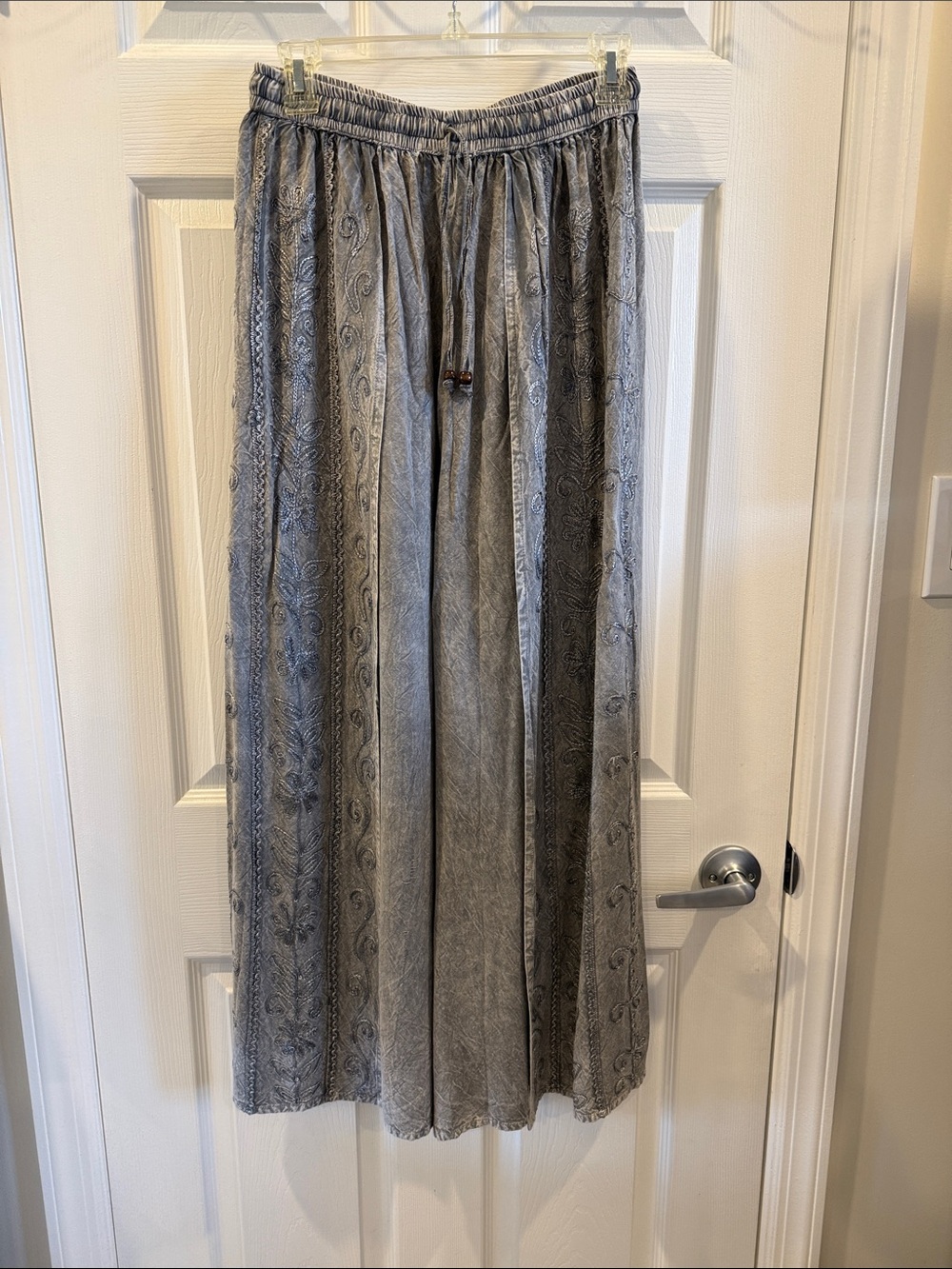 Boho Grey Patterned Maxi Skirt